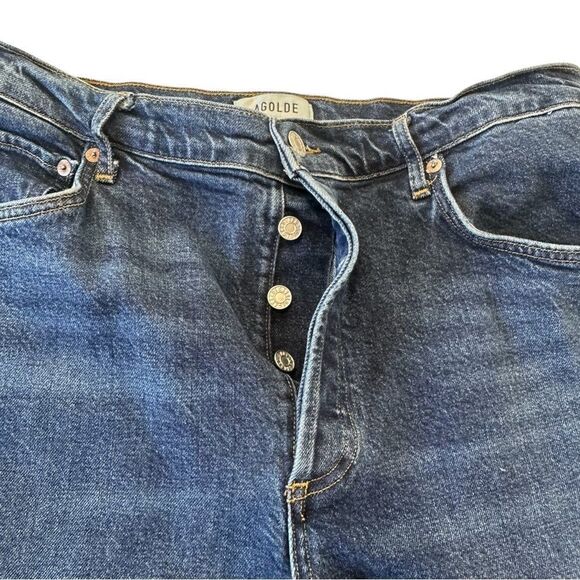 AGOLDE Riley Long Blue Denim Slim Fit Ankle Jeans, 32 - Picture 6 of 11